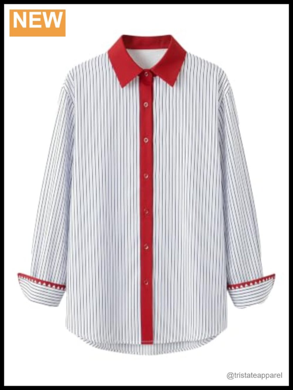 Women's Striped Button Down Long Sleeve Blouse Casual Office Top